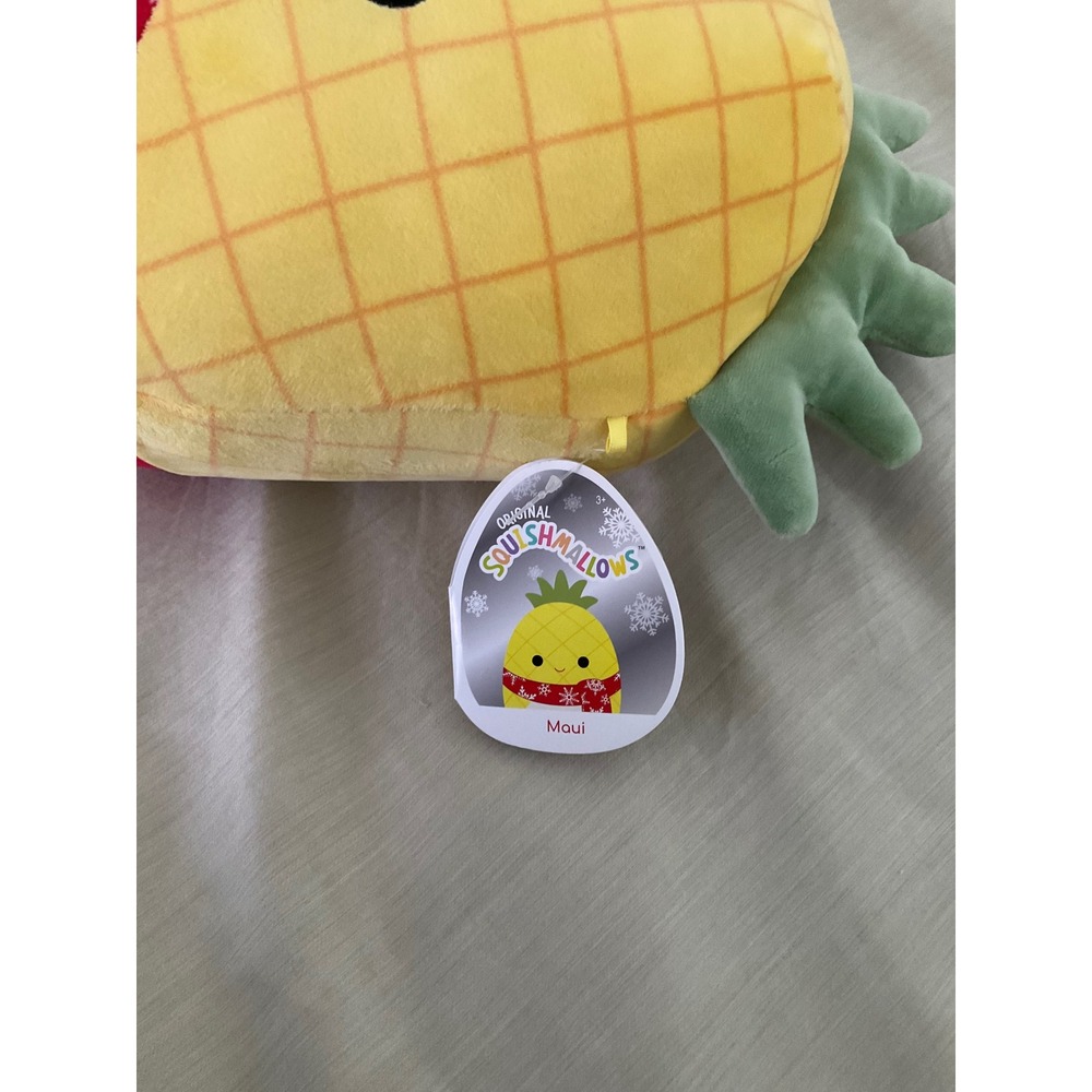 Squishmallow Maui Pineapple 12" Holiday Christmas Scarf NWT Kellytoy‎ - Picture 4 of 6